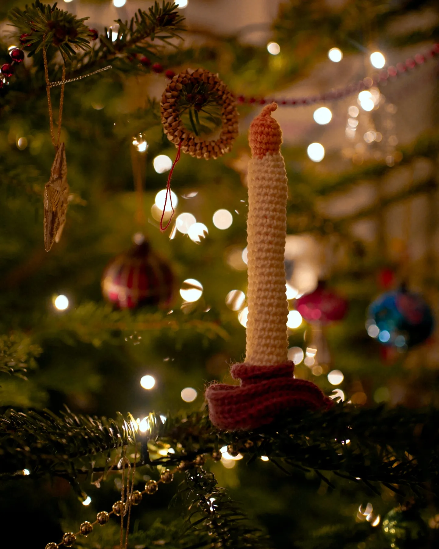 Crochet candle ornament
